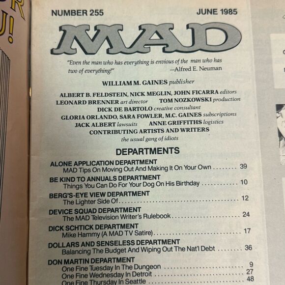 Vintage MAD Magazine June 1985 | Issue #255 | Featuring “The Cosby Show” Parody - Picture 5 of 5